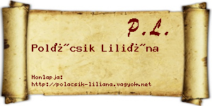 Polácsik Liliána névjegykártya
